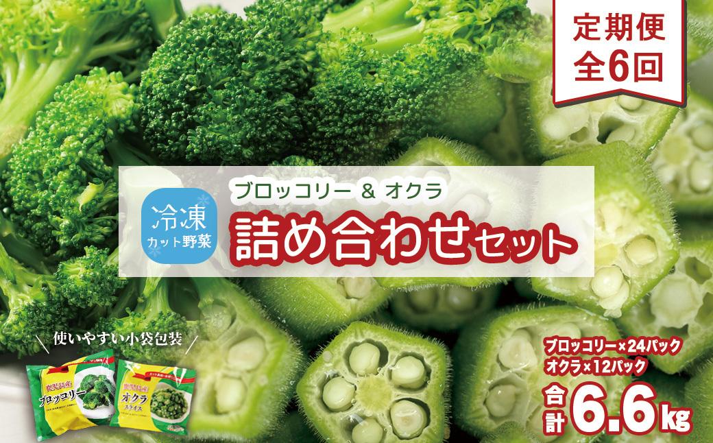 【定期便】 冷凍ブロッコリー＆冷凍オクラセット ×6回