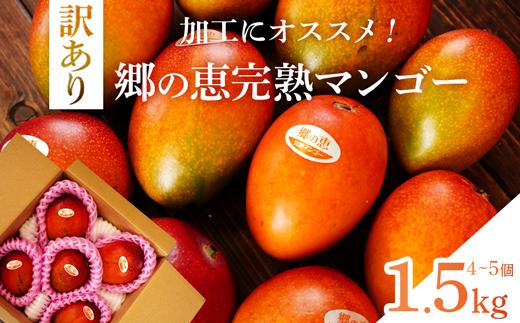 【訳あり】 1.5kg 大崎完熟マンゴー「郷の恵（さとのめぐみ）」加工用マンゴー（糖度10度前後）