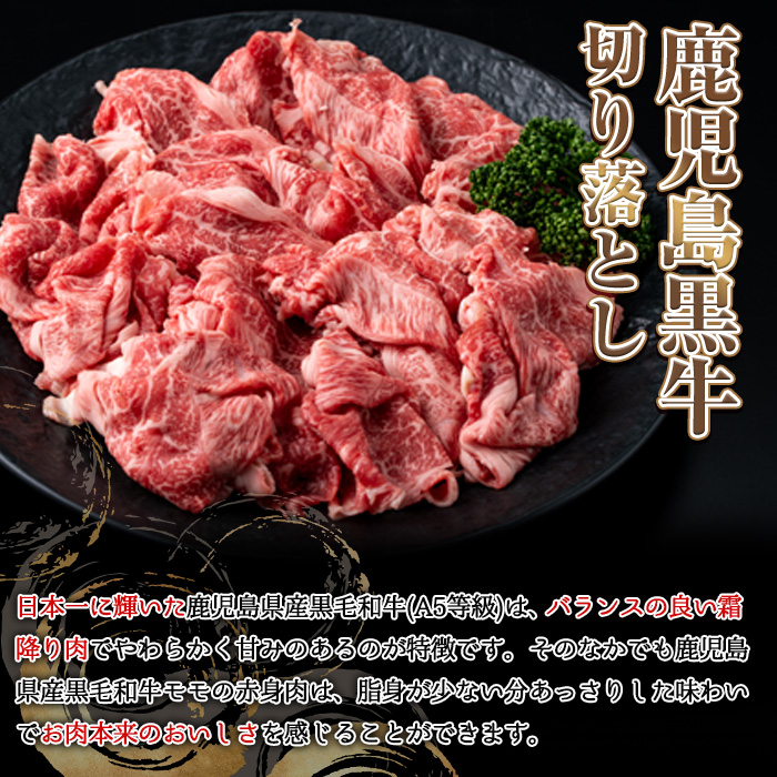 【0251719a】鹿児島県産黒毛和牛A5等級！しゃぶしゃぶすきやき用と切り落としセット(合計約1kg・各500g×2P) 牛肉 肉 和牛 冷凍 国産 鹿児島県産 お肉 モモ バラ 薄切り 切り落とし しゃぶしゃぶ すき焼き 冷凍 【前田畜産たかしや】