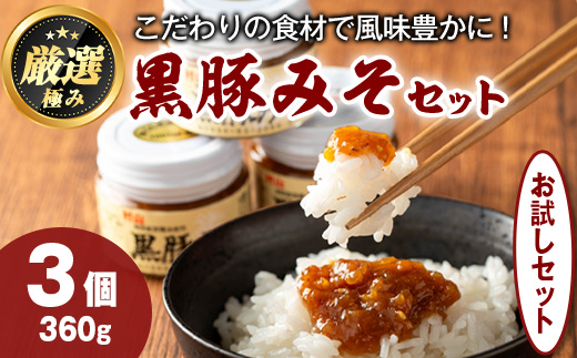 【0081316a】絶品！黒豚みそおためしセット(120g×3個) 味噌 調味料 黒豚味噌 豚味噌【村山製油】