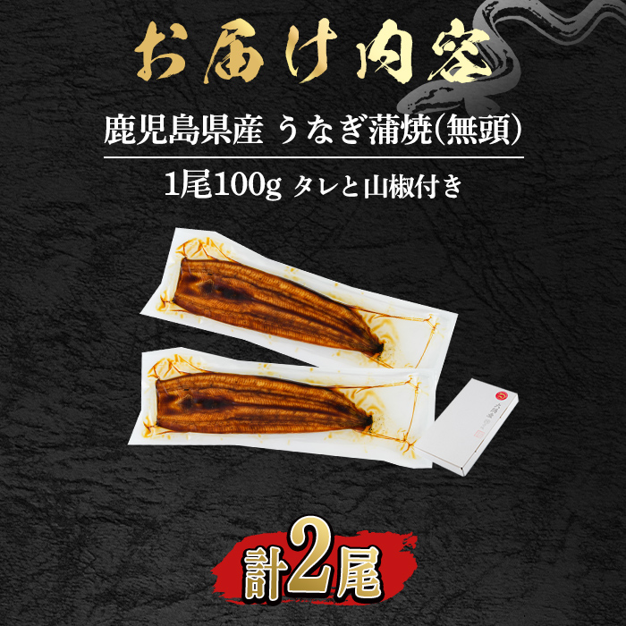 【0074336a】＜食べきりサイズ！＞東串良町のうなぎ蒲焼(無頭)(計2尾・計約200g・タレ、山椒付) うなぎ 蒲焼長焼 ウナギ 鰻 蒲焼き 国産うなぎ 国産 九州産 鹿児島 鹿児島県産 人気 ランキング 高級 家庭用 おすすめ たれ さんしょう 【アクアおおすみ】