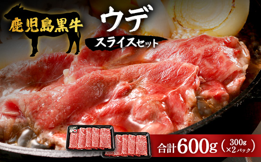 【鹿児島黒牛】ウデ スライス セット 約300g×2P JA-002 | 国産 国産牛 鹿児島県 牛肉 黒牛 黒毛和牛 和牛 ウデ スライス すき焼き しゃぶしゃぶ 冷凍 産地直送 南大隅町 JA鹿児島きもつき