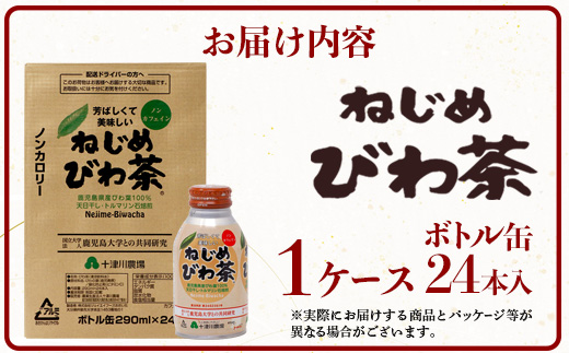 鹿児島県産 ねじめびわ茶 ボトル缶 1ケース（290ml×24本入り）ノンカフェイン TO-403 | 国産 お茶 健康茶 カロリーゼロ 無香料 無着色 ポリフェノール さわやか 甘み 香ばしい おいしい びわの葉 産地直送 鹿児島県 南大隅町 十津川農場 