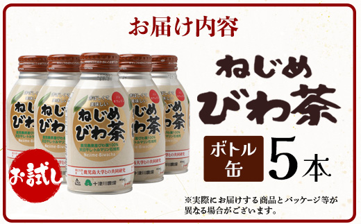 ねじめびわ茶ボトル缶　5本　お試し　TO-520