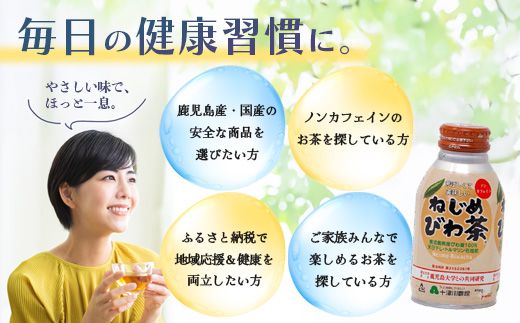 【 定期便 全6回 】 ねじめびわ茶 ボトル缶 12ケース ≪ 1回あたり48本 (24本入り×2箱) ≫ 2か月おきにお届け　TO-525