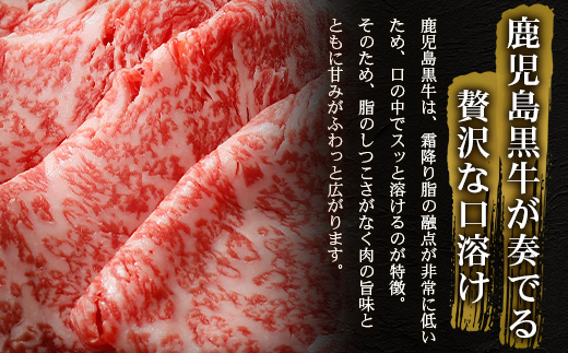 鹿児島黒牛 リブロース スライスセット  (350g×2Ｐ) 計700g JA-1｜国産 鹿児島県 牛肉 黒牛 黒毛和牛 和牛 リブロース スライス すき焼き しゃぶしゃぶ 冷凍 産地直送 【M-2201】