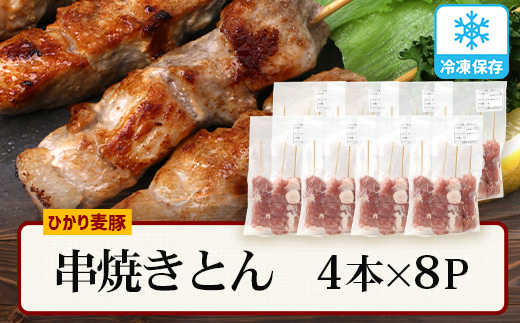 鹿児島県産 ひかり麦豚 串焼きとん 計32本 （4本×8パック）冷凍 HM-9 | 肉 お肉 にく 豚肉 焼豚 串焼 冷凍 BBQ おつまみ 加工品 真空冷凍 新鮮 小分け 産地直送 鹿児島県 南大隅町 ひかり麦豚直売所