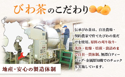 伝承びわ茶 ブレンドティー  (2.6g×5包入)×2パック　計10包入 TO-16-NP | 国産 びわ茶 甘茶 シナモン ガジュツ ハーブティー ティーバック 焙煎 紅茶 香ばしい スパイシー おいしい びわの葉 産地直送 ネコポス 鹿児島県 南大隅町 十津川農場　