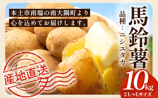 【先行予約】じゃがいも 馬鈴薯 (バレイショ) ≪2L～L≫ 約10kg×1箱 /ニシユタカ (約30個) ≪ 2026年3月20日頃より順次発送≫ CS-1｜産地直送 旬 ジャガイモ 芋 ポテト ばれいしょ 新じゃが 春じゃが 春作 鹿児島県 南大隅町 地域商社推進機構