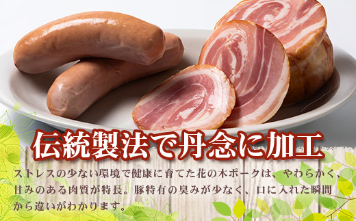 《全3回定期便》<2ヶ月に１回お届け> 花の木農場【ハム詰め合わせセット】7種 計1,000g HK-18│定期便 ハム ベーコン クラフトハム 人気 南大隅町 第2花の木ファーム ノウフク ソーセージ 詰め合わせ セット ウインナー 国産 厳選