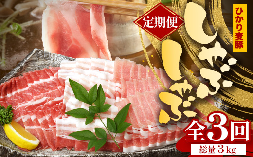 ［新春］【定期便全3回】鹿児島県産 ひかり麦豚 しゃぶしゃぶ 食べ比べセット 約1kg（200g×5パック） トレーなし 冷凍 HM-14 | 肉 お肉 にく 豚肉 ロース 肩ロース バラ肉 スライス 真空冷凍 産地直送 新鮮 小分け 甘み 産地直送 鹿児島県 南大隅町 ひかり麦豚直売所