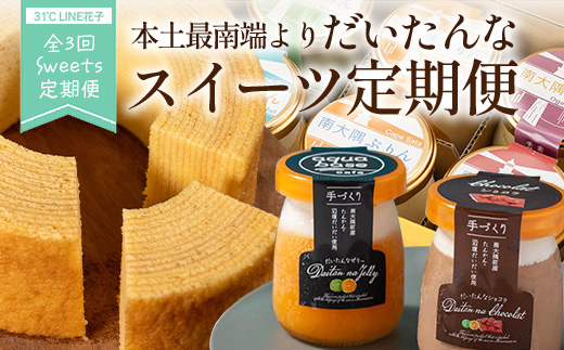 【全3回定期便】本土最南端よりだいたんなスイーツ定期便 SH-15 | たんかんゼリー チョコレートムース バウムクーヘン バームクーヘン ぷりん 果肉入り タンカン 辺塚だいだい 贅沢 ご褒美 フルーツ ゼリー 手作り おしゃれ 限定スイーツ ジューシー 冷凍 産地直送 オリジナル ギフトボックス 定期便 鹿児島県 南大隅町 31℃LINE花子