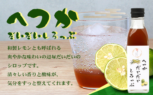 【先行予約・数量限定】日本料理人が作る シロップ 3種類 Bセット/辺塚だいだいシロップ・梅シロップ・生姜シロップ (各240ｇ×1瓶) GN-15｜鹿児島県 南大隅町 果物 うめ ショウガ しょうが フルーツ シロップ 希釈 甘み 酸味 甘さ控えめ お菓子づくり 手づくり 新鮮 旬 銀シャリ中はら