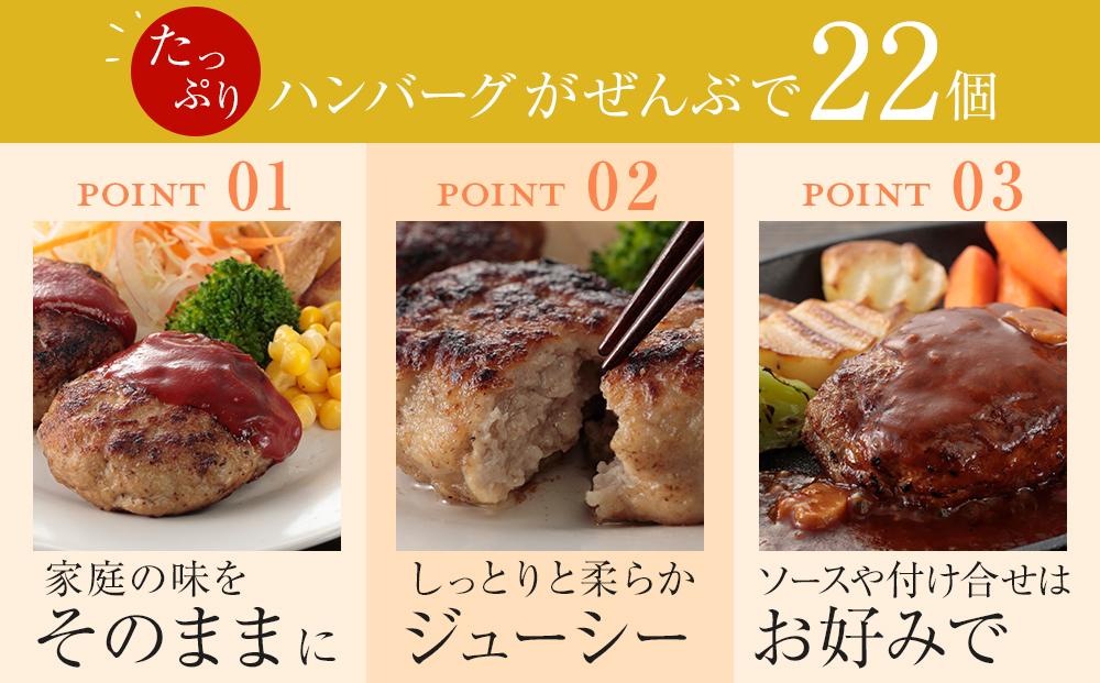 ひかり麦豚　ハンバーグセット サイズ違い 22個 ( 300g × 7パック )