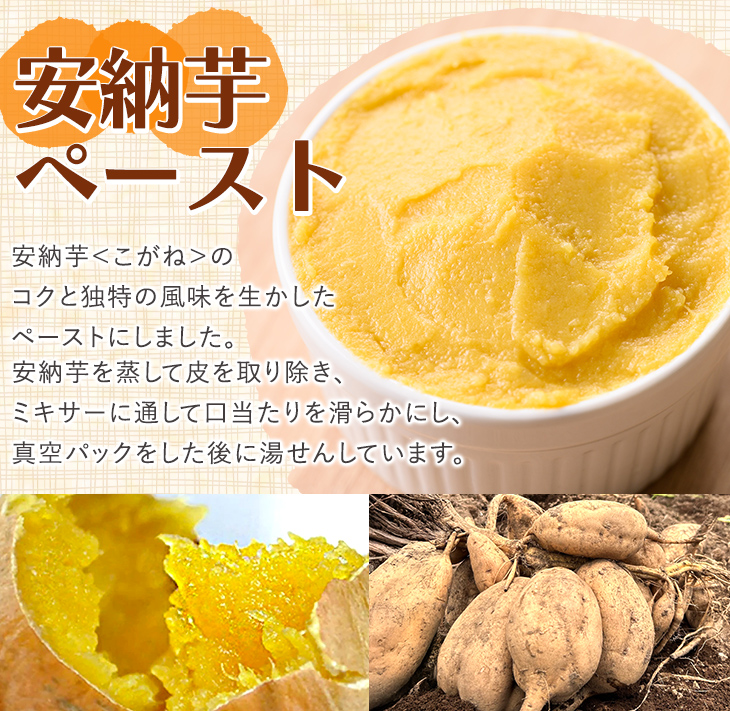 n357 安納芋(安納こがね) ペースト(3kg・1kg×3P) 国産 安納芋 芋 いも イモ さつまいも さつま芋 安納いもペースト 小分け 真空パック 野菜 お菓子作り 製菓材料 冷凍 【なかたね農産】