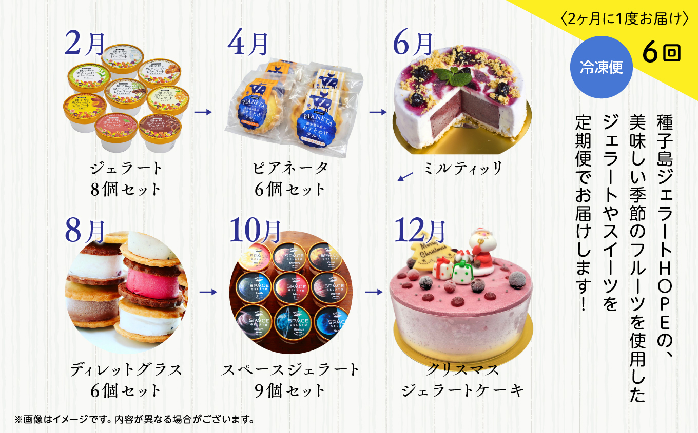 ジェラート定期便6回【種子島ジェラートＨＯＰＥ】