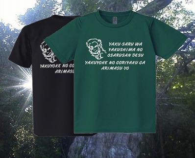 やくさるTシャツDRY　Lサイズ 【緑】
