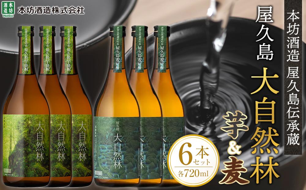 屋久島 大自然林 芋・麦 720ml 各3本 計6本＜本坊酒造 屋久島伝承蔵＞