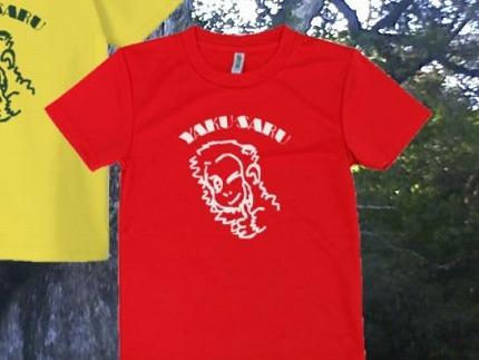 やくさるTシャツDRY 子供 　身長130cm【赤】