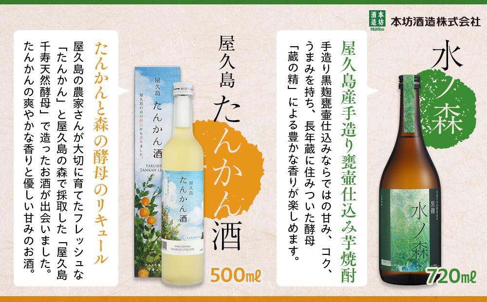 【屋久島限定】水ノ森720ml・屋久島たんかん酒500ml 2本セット＜本坊酒造 屋久島伝承蔵＞