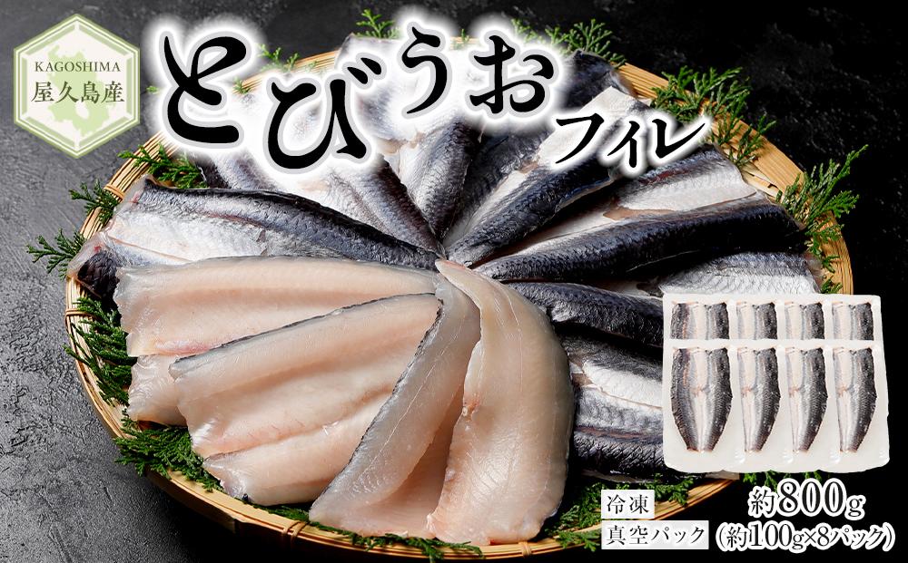 【2025年4月以降発送予定】屋久島産 とびうお フィレ 約800g（約100g×8パック）冷凍 真空パック