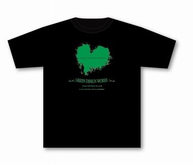 屋久島ウィルソン株ハートTシャツ (黒地／Lサイズ：男女兼用)