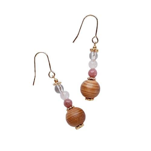 屋久杉×10月誕生石　イヤリング