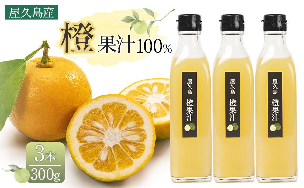＜屋久島産 橙 100%＞橙果汁 300g×3本 セット