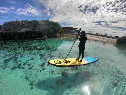 「SUP体験」サンゴ礁の島での海上散歩