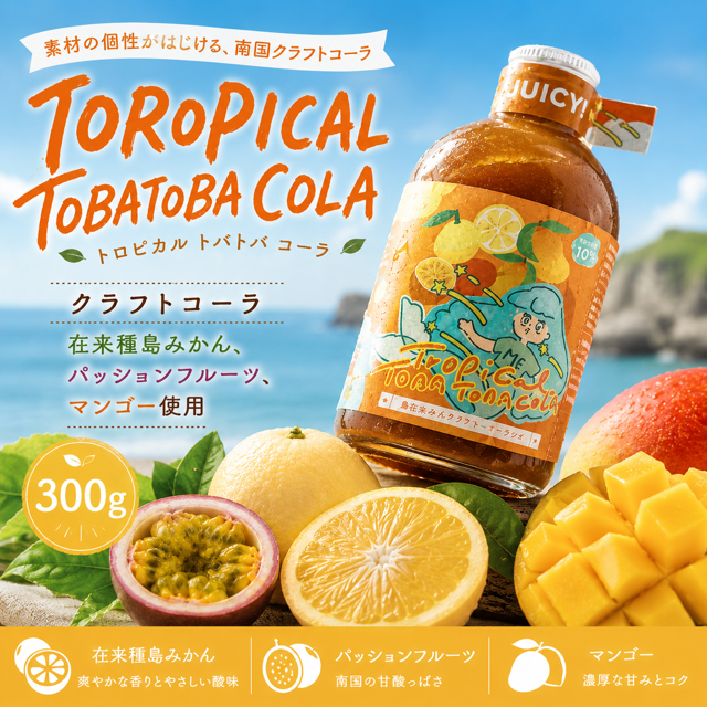 【クラフトコーラ】TOROPICAL TOBATOBACOLA　300g