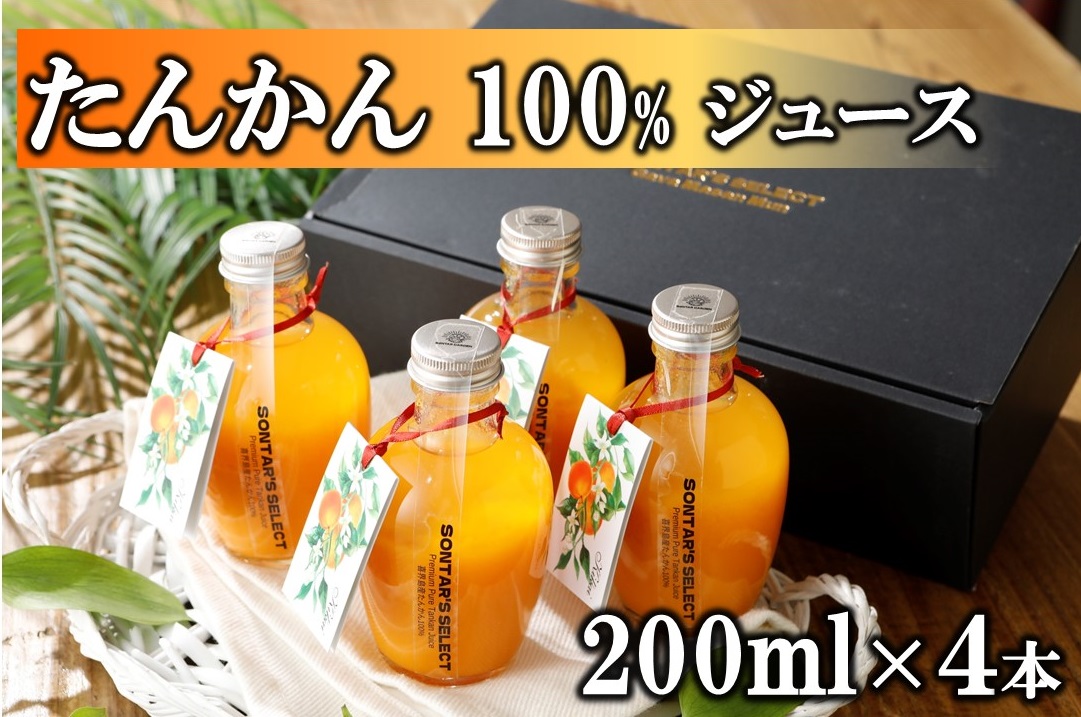 【100％】喜界島たんかんジュース　200ml×４本