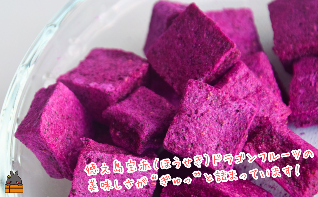 ドラゴンフルーツ 徳之島 宝赤（ほうせき）フリーズドライ（チップス＆キューブ各1袋）（ フルーツ 果物 フリーズドライ ドラゴンフルーツ 徳之島 奄美 鹿児島 アグリ嶺山 ）