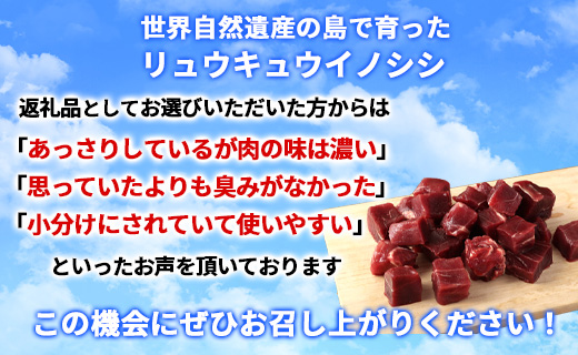 【鹿児島県徳之島】 イノシシ モモ肉 （サイコロカット） 猪 サイコロ ジビエ 1kg AI-21-N