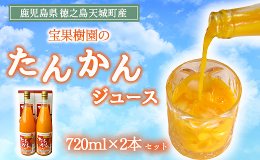 天城町産 果汁100％ 宝果樹園 タンカンジュース 2本セット タンカン 果汁飲料