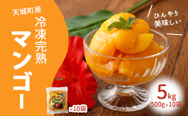 鹿児島県 徳之島 天城町産 冷凍 完熟 マンゴー 5kg（500g×10袋）冷凍マンゴー フルーツ