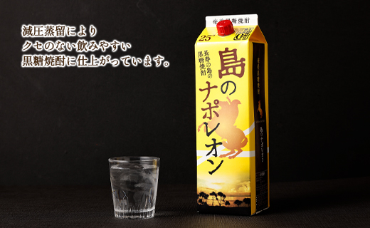 【鹿児島県天城町】本格 黒糖焼酎 島のナポレオン 紙パック 1800ml×6本ｾｯﾄ 計10.8L