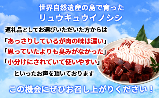 【鹿児島徳之島】イノシシ 焼肉用 セット1kg ジビエ ロース サイコロ バラ AI-16-N