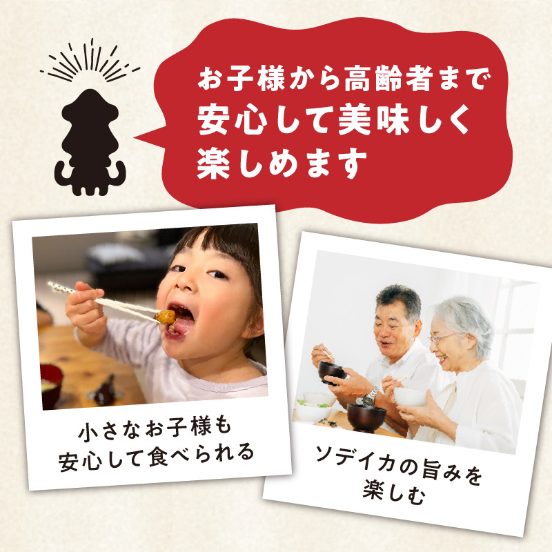 冷凍保存ＯＫ！エメラルドブルーの美しい海で育ったおいしいソデイカ冷凍ブロック約１キロ（3～4人前）！