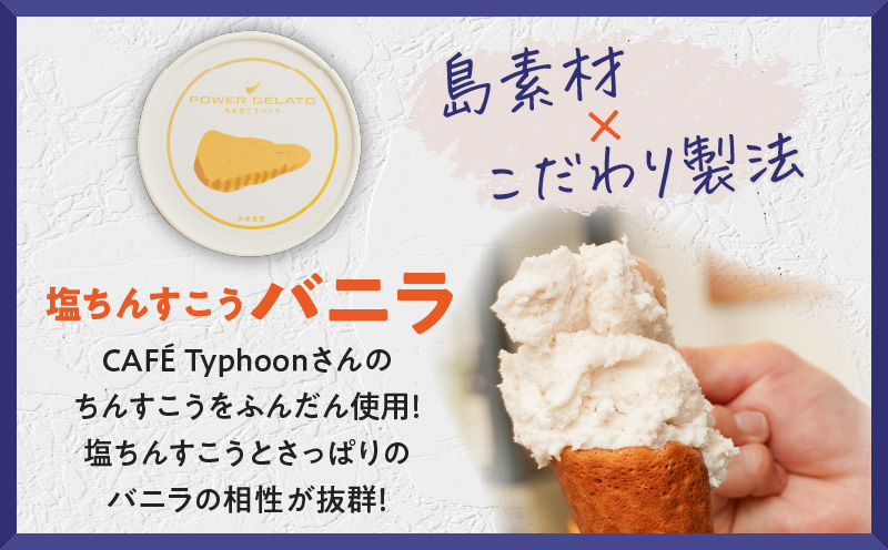 POWER GELATO 沖永良部島産（塩ちんすこうバニラ）90ml×15個入り　W066-004-03