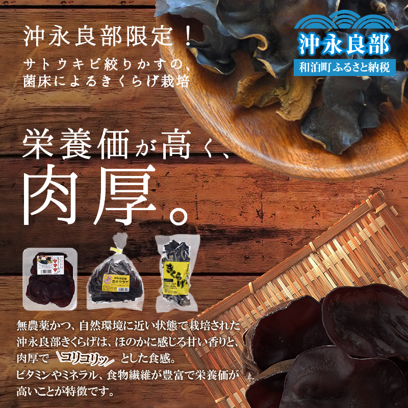 地の利を生かした沖永良部産 恵のきくらげBセット　W012-003u