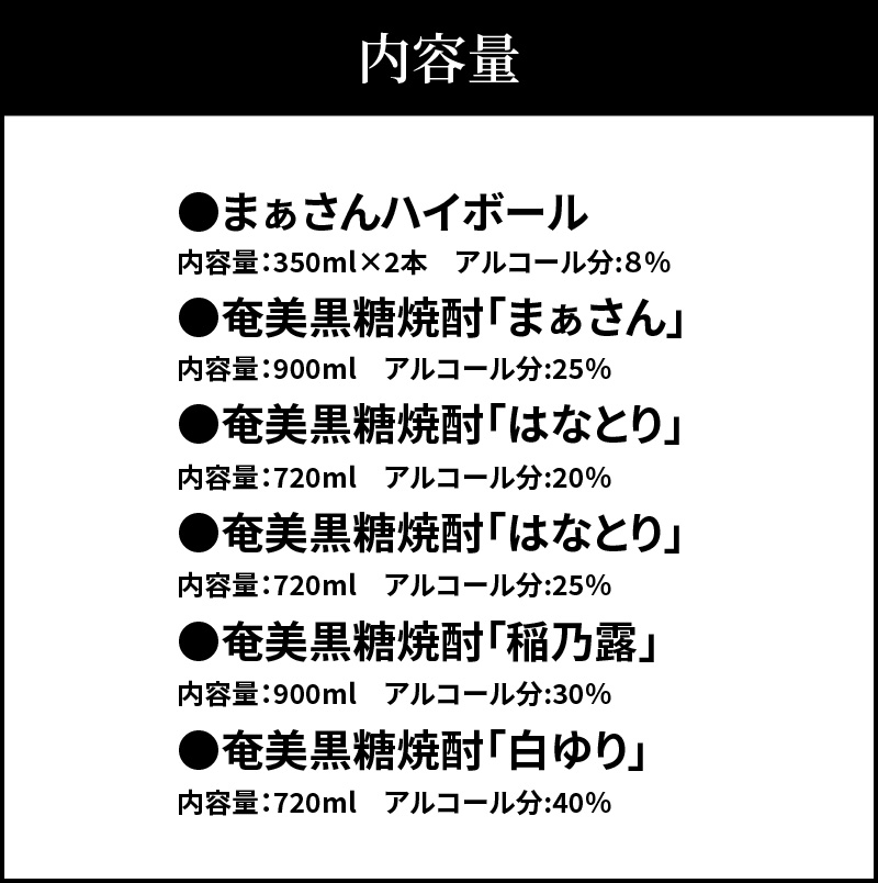 蔵元直送！まぁさんハイボール 350ml×2本＋奄美黒糖焼酎 5本セット（Erabu All-Stars）　W025-047u