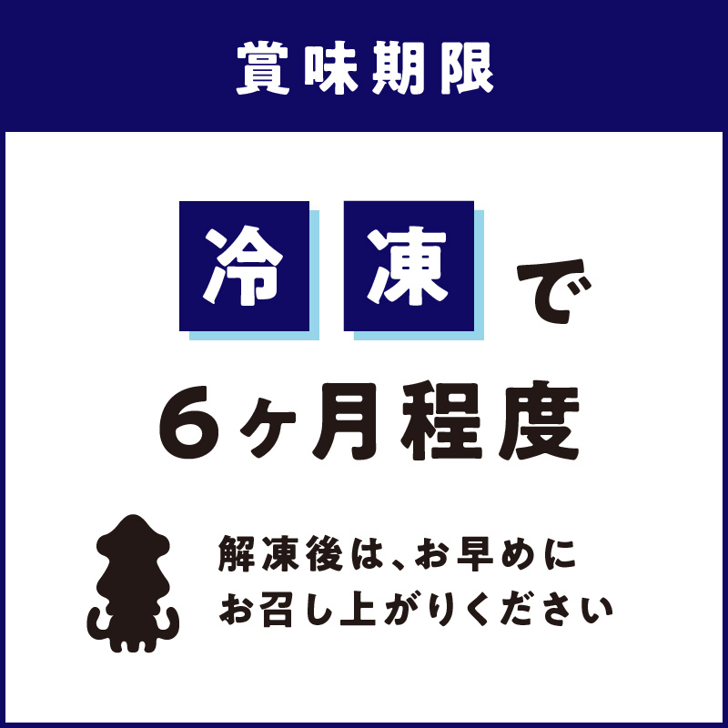 冷凍保存ＯＫ！エメラルドブルーの美しい海で育ったおいしいソデイカ冷凍ブロック約1.5キロ（5～6人前）！
