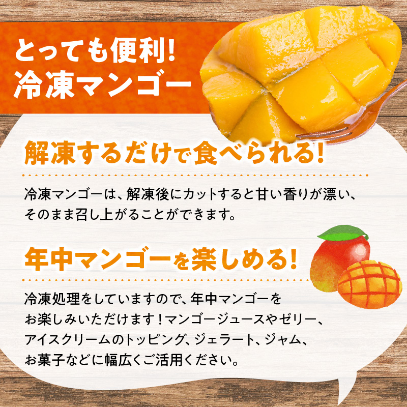 「訳あり」加工用冷凍マンゴー1.5キロ（３～４玉）/沖永良部島産
