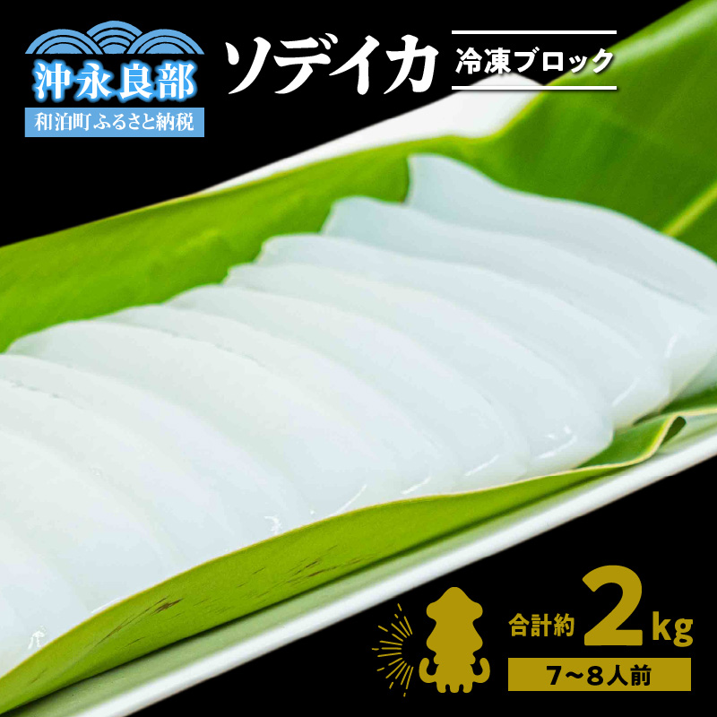 冷凍保存ＯＫ！エメラルドブルーの美しい海で育ったおいしいソデイカ冷凍ブロック約2キロ（7～8人前）！