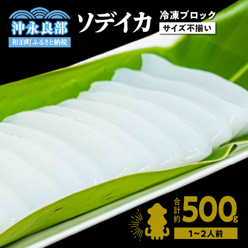 冷凍保存ＯＫ！エメラルドブルーの美しい海で育ったおいしいソデイカ冷凍ブロック約500グラム（１～２人前）！