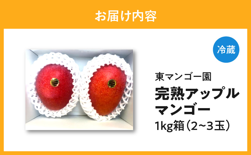 【2025年先行予約】南の島で太陽の日差しをたっぷり浴びた沖永良部産「完熟アップルマンゴー」1kg　W014-007u