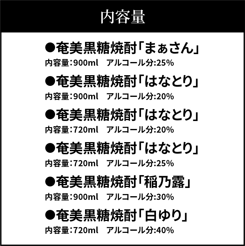 ■蔵元直送！沖永良部酒造 奄美黒糖焼酎 ギフト6本セット　W025-056u