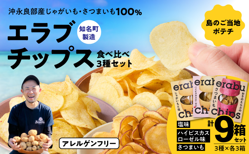 erabu chips 食べ比べ 9箱（3種×各3箱）セット　C068-004-09