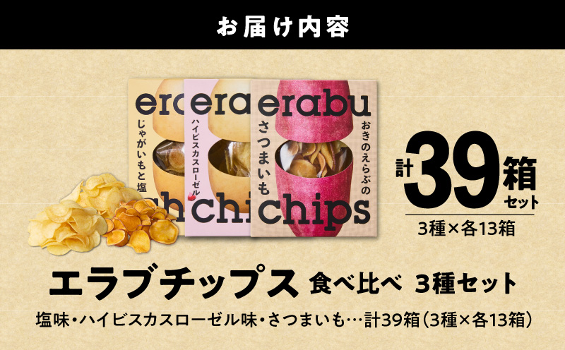 erabu chips é£ã¹æ¯ã¹ 39ç®±ïŒ3çš®Ãå13ç®±ïŒã»ãããC068-004-39