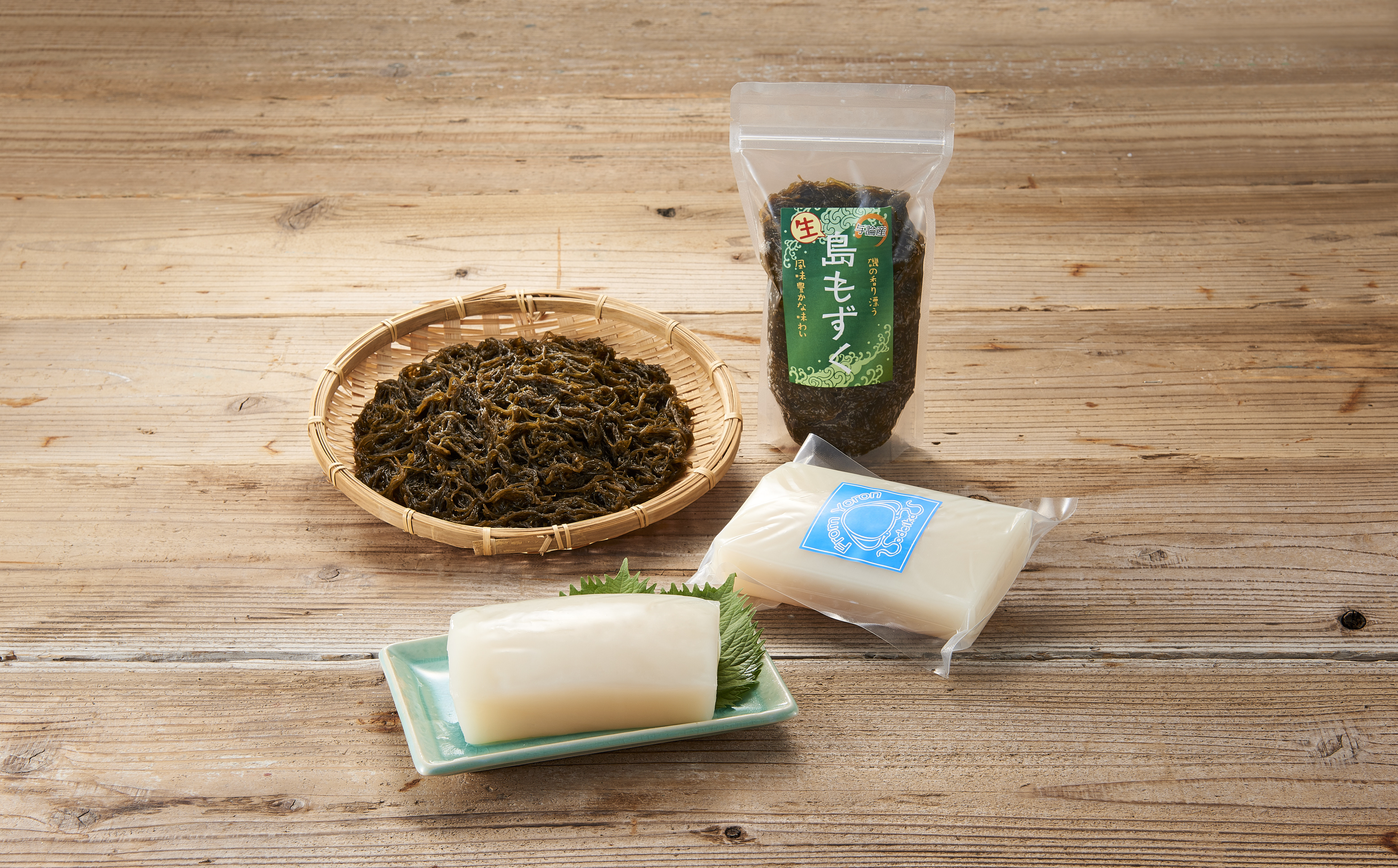 与論島産　ソデイカ＆もずくのセット （ソデイカ1kg・もずく400g×2）